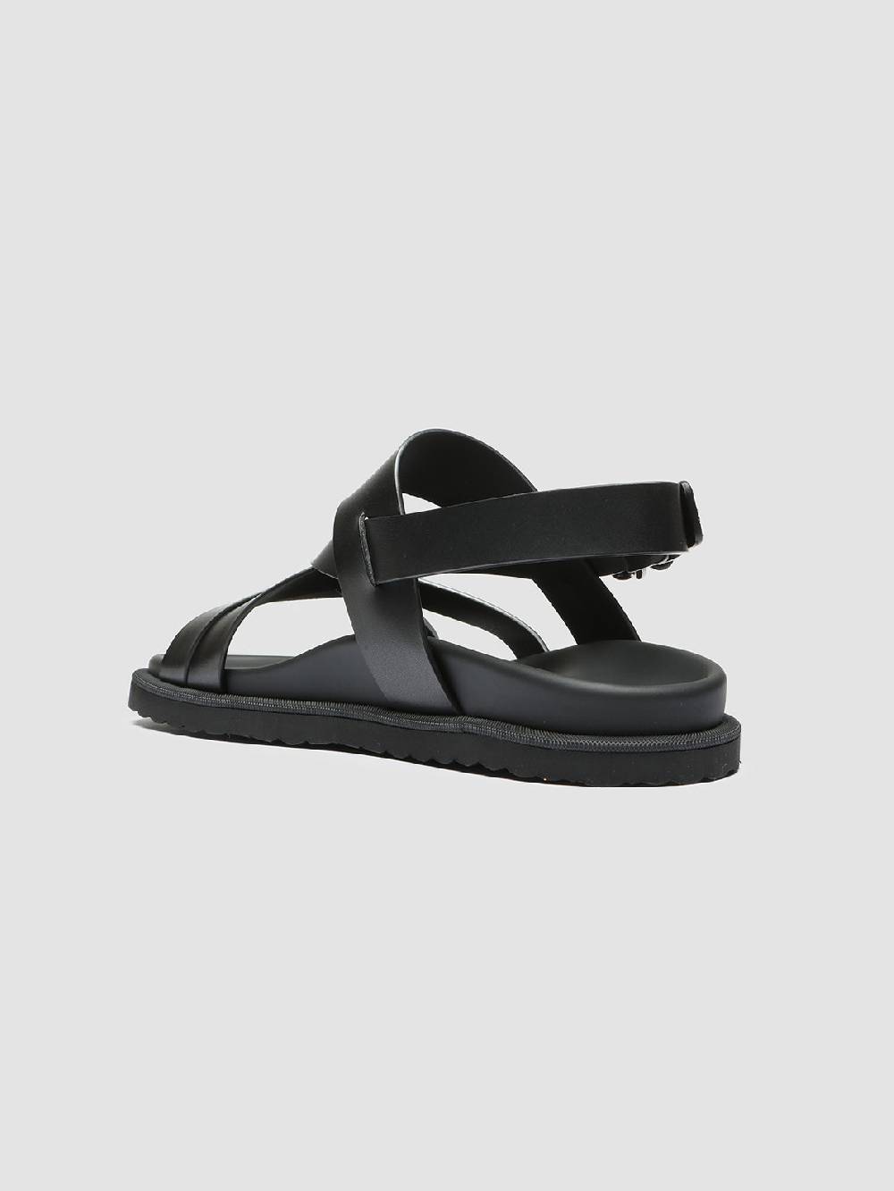Officine Creative CHARRAT 002 Sandali in Pelle Nera Promozione Limitata