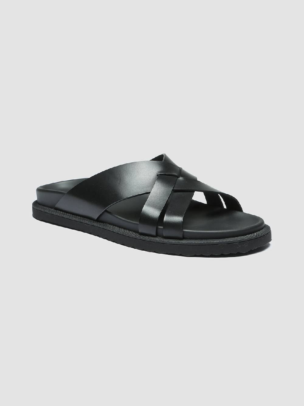Officine Creative CHARRAT 003 Sandali in Pelle Nera Shopping Online