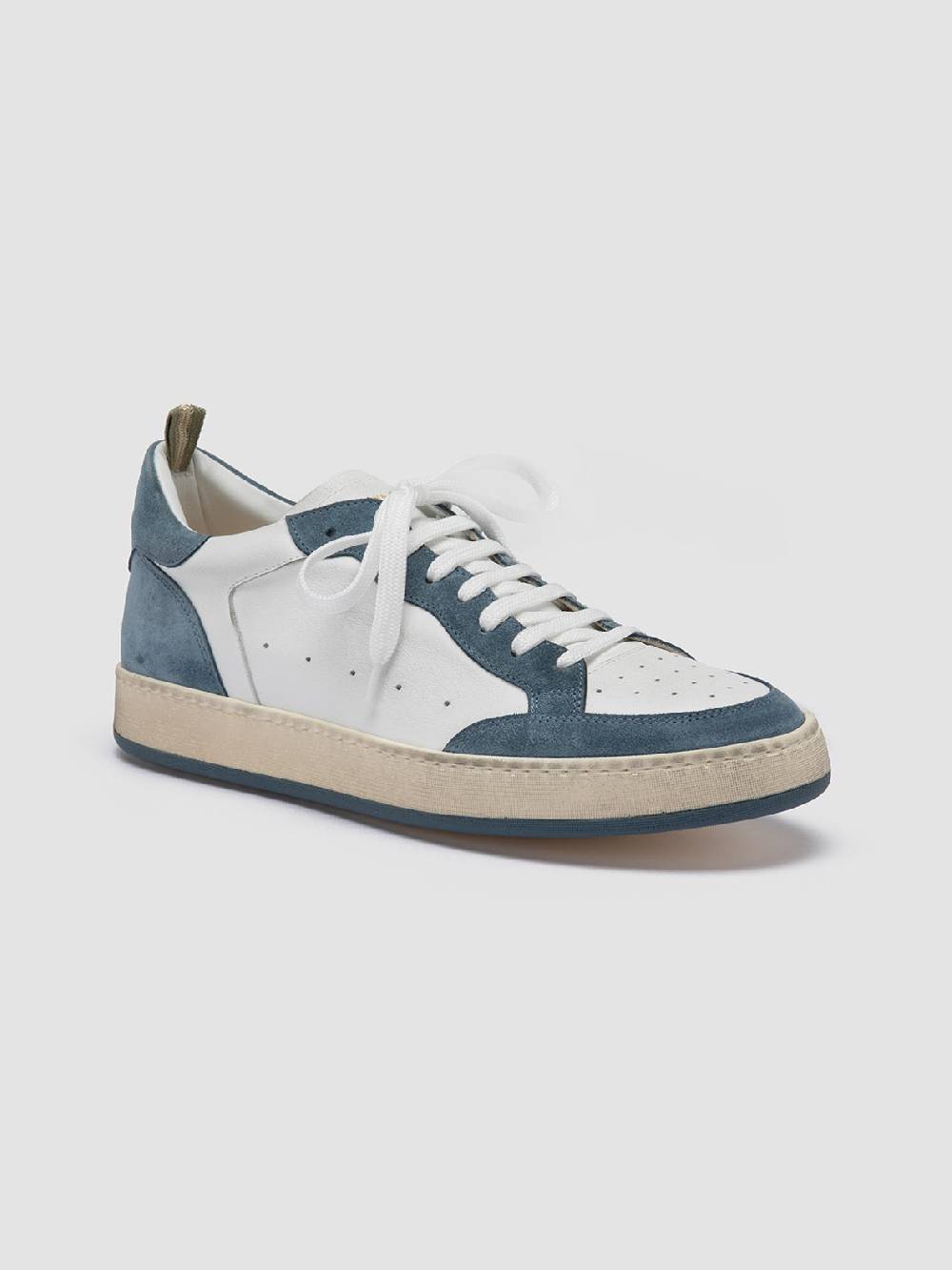 Officine Creative MAGIC 001 Sneakers Basse in Pelle e Camoscio Bianca Sconto