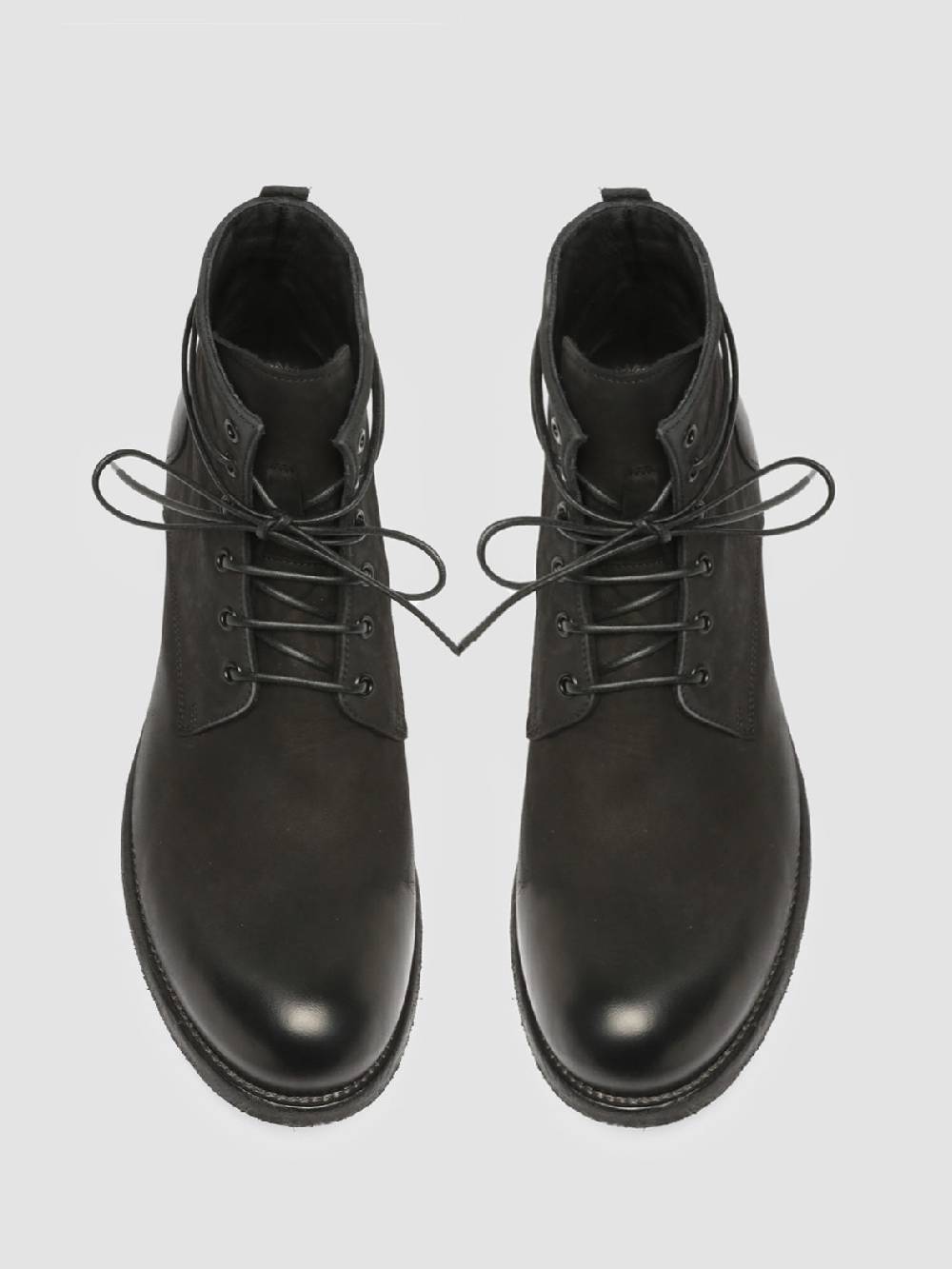 Officine Creative BUBBLE 003 Stivali in Pelle Nera con allacciatura Hotsell