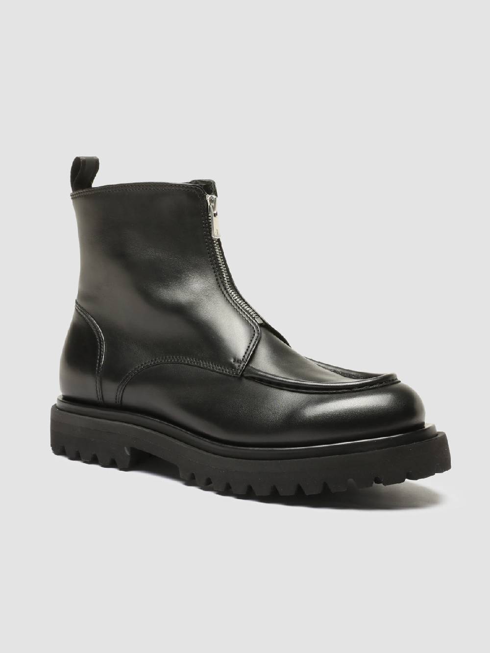 Officine Creative EVENTUAL 018 Stivali Zip in Pelle Nera Vendite Flash