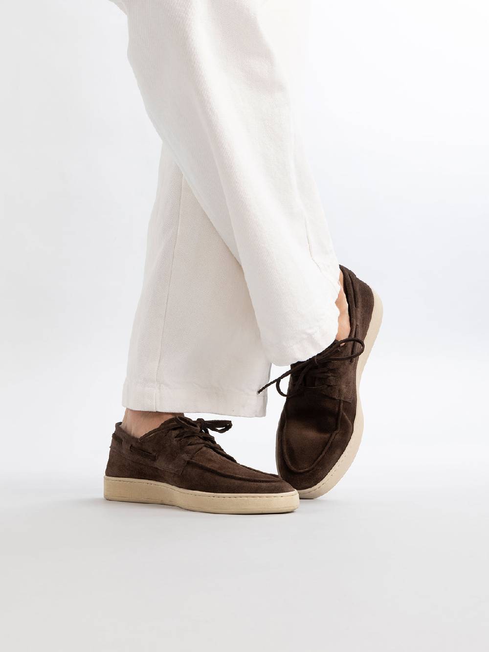 Officine Creative HERBIE 009 Sneaker Basse in Pelle Scamosciata Tortora Nuovo