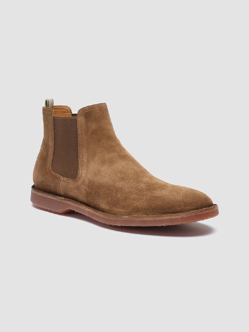 Officine Creative KENT 005 Stivaletti Chelsea in Pelle Scamosciata Marrone Promozione