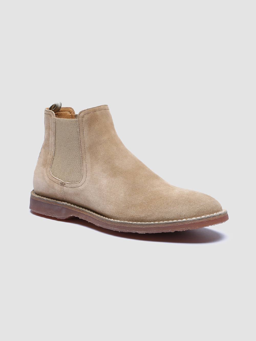 Officine Creative KENT 005 Stivaletti Chelsea in Pelle Scamosciata Tortora Spedizione Gratuita