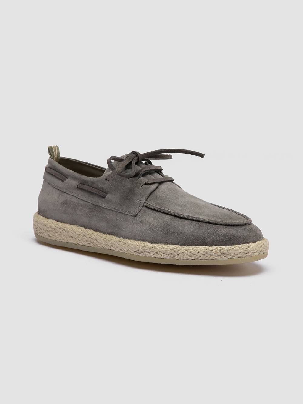 Officine Creative ROPED 005 Scarpe da barca in Pelle Scamosciata grigia Fino Al -60%