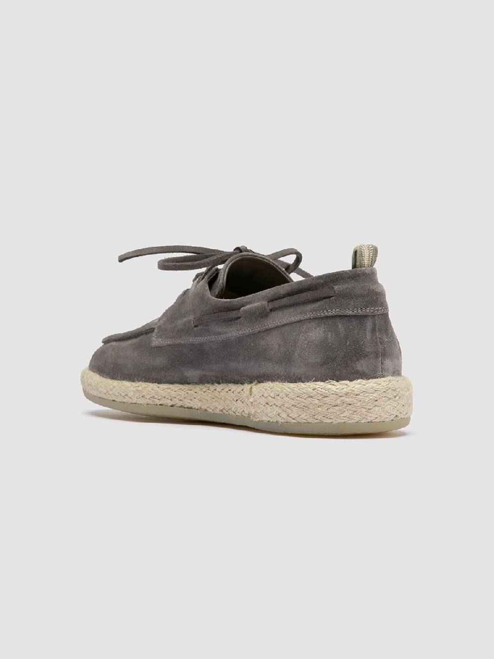 Officine Creative ROPED 005 Scarpe da barca in Pelle Scamosciata grigia Fino Al -60%