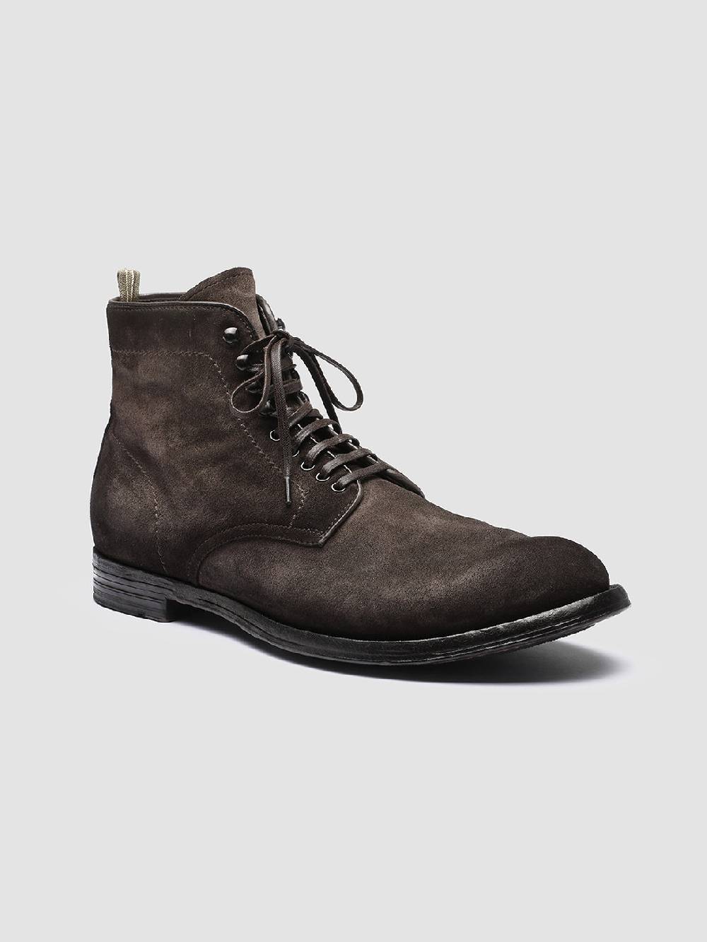 Officine Creative ANATOMIA 013 Stivaletti in Pelle Scamosciata Marrone Offerta San Valentino