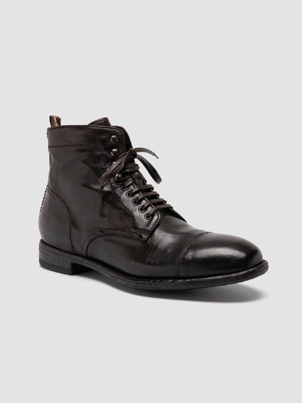 Officine Creative EMORY CAOU 014 Stivali Marrone Scuro in Pelle Saldi