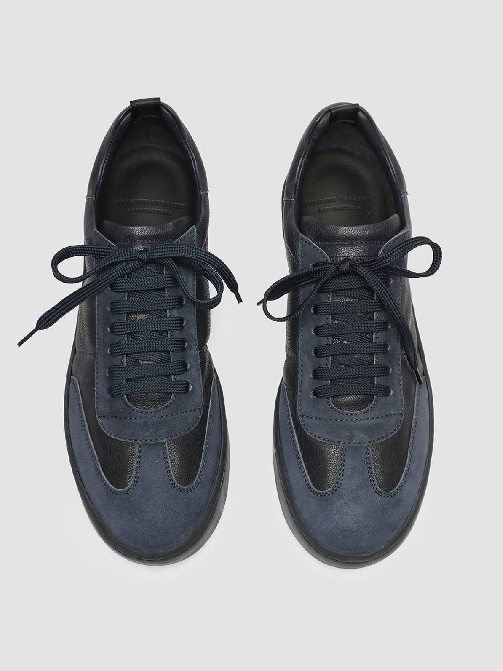 Officine Creative KOMBINED 001 Sneaker Basse in Camoscio e Pelle Blu Negozio