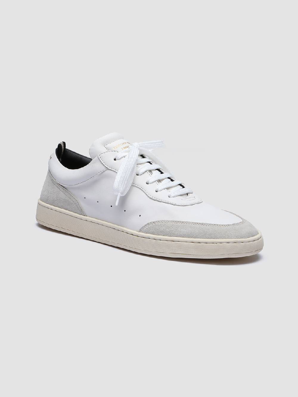 Officine Creative KRIS LUX 001 Sneakers in Pelle Liscia e Scamosciata Bianca Moda