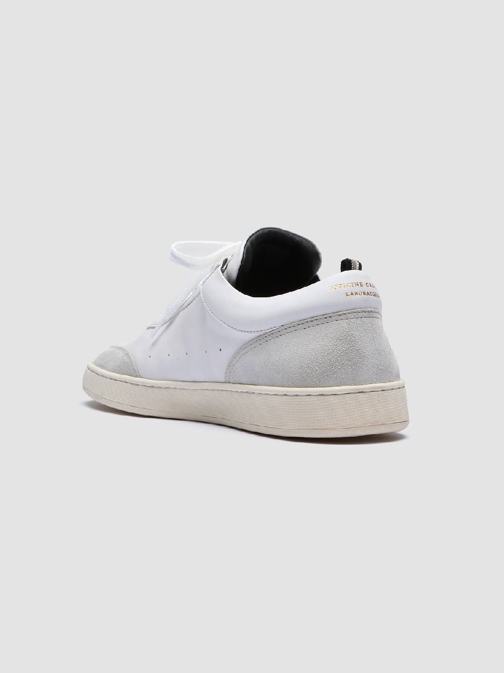 Officine Creative KRIS LUX 001 Sneakers in Pelle Liscia e Scamosciata Bianca Moda