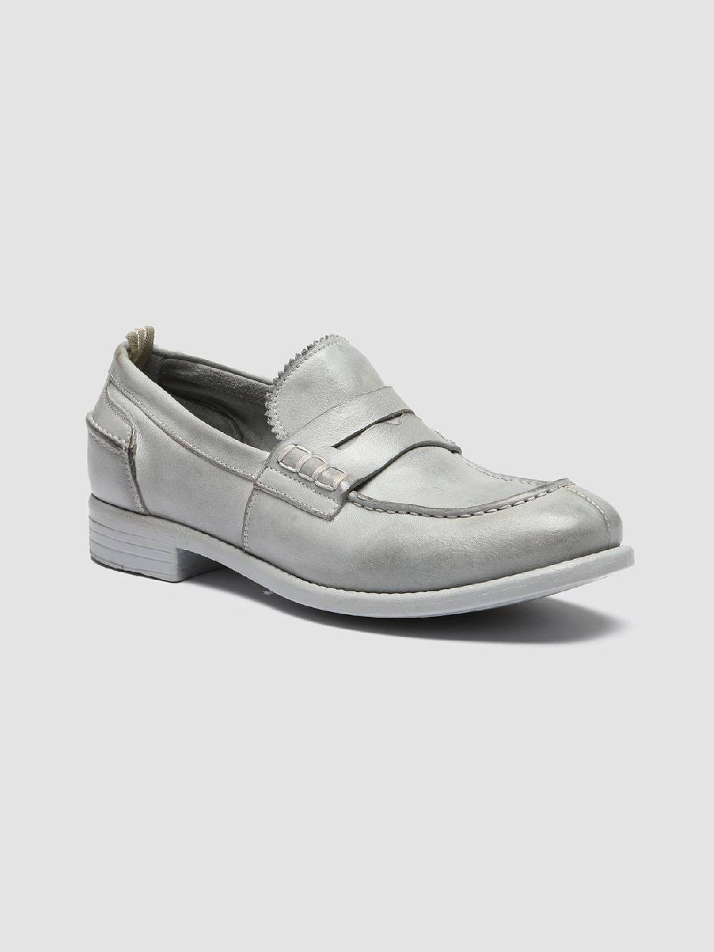 Officine Creative CALIXTE 042 Mocassini Penny in Pelle Grigia Soddisfazione Garantita