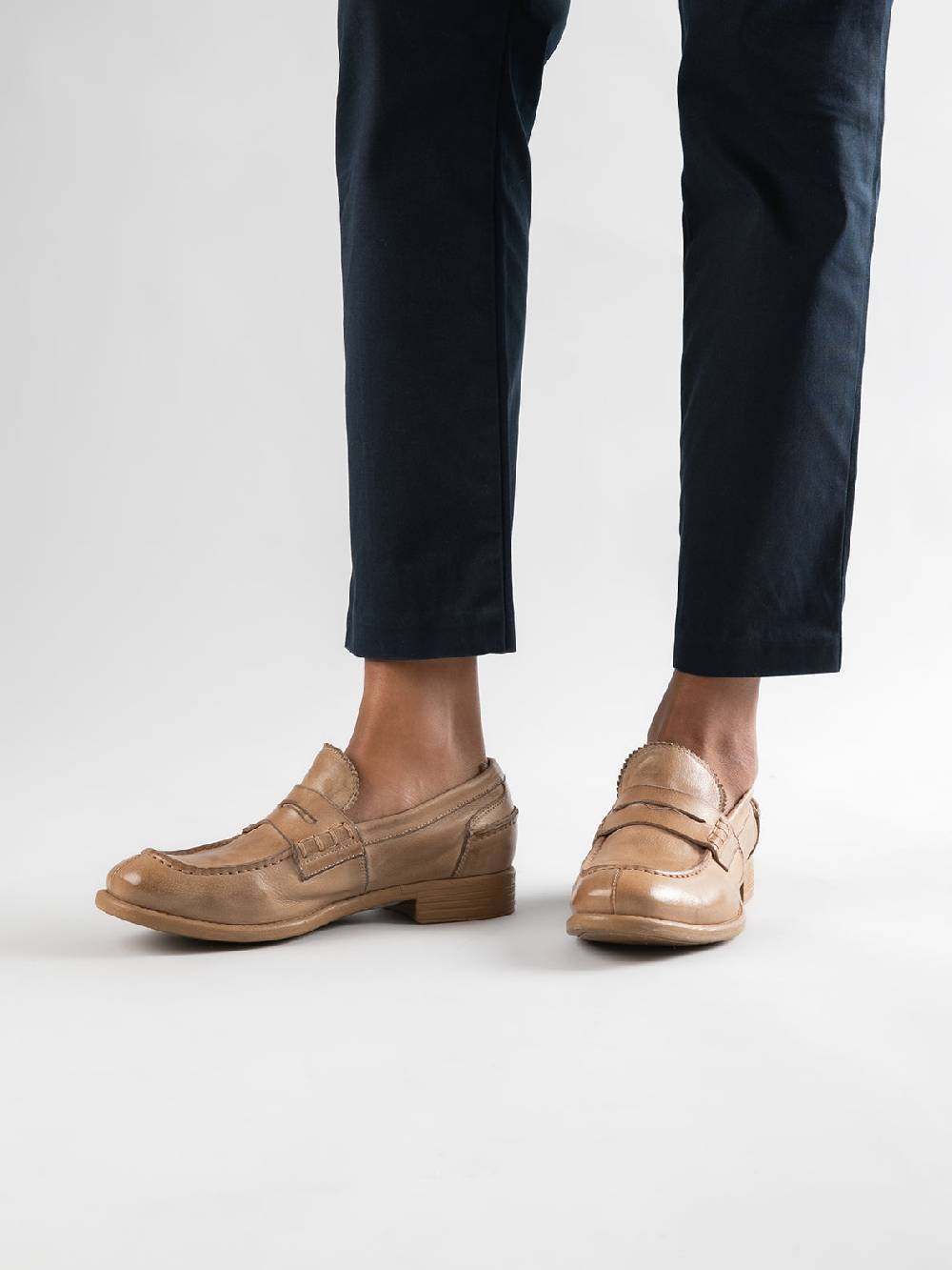 Officine Creative CALIXTE 042 Mocassini Penny Loafer in Pelle Rosa Qualità Garantita