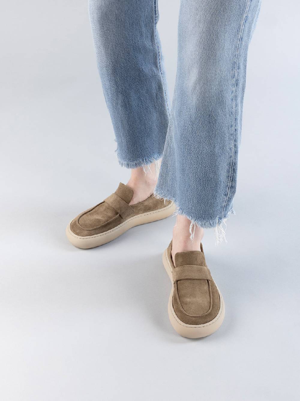 Officine Creative DINGHY 101 Sneakers Basse in Pelle Scamosciata Tortora Negozi Online
