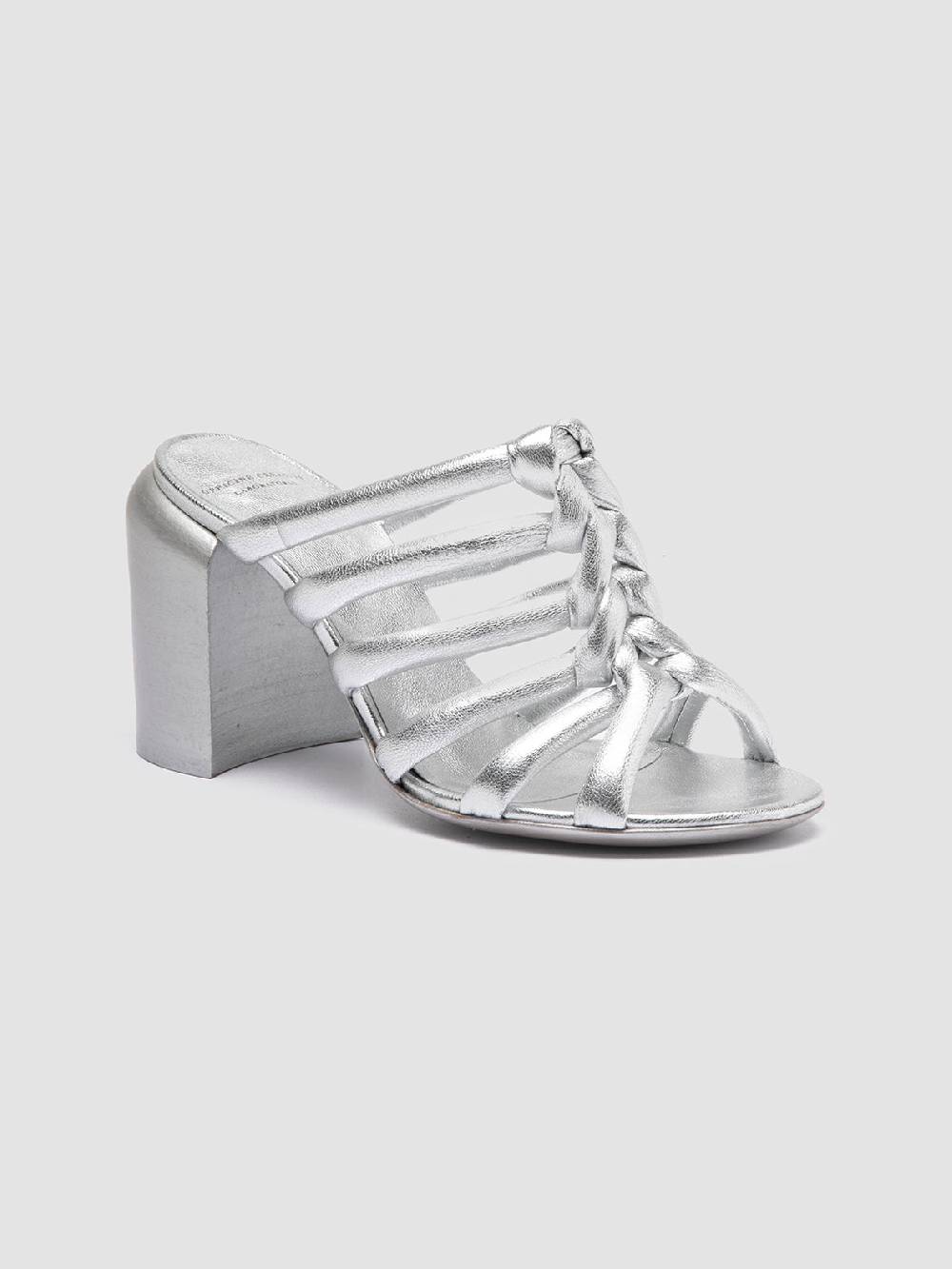 Officine Creative ESTHER 026 Sandali Slide in Pelle Argento Shopping Online