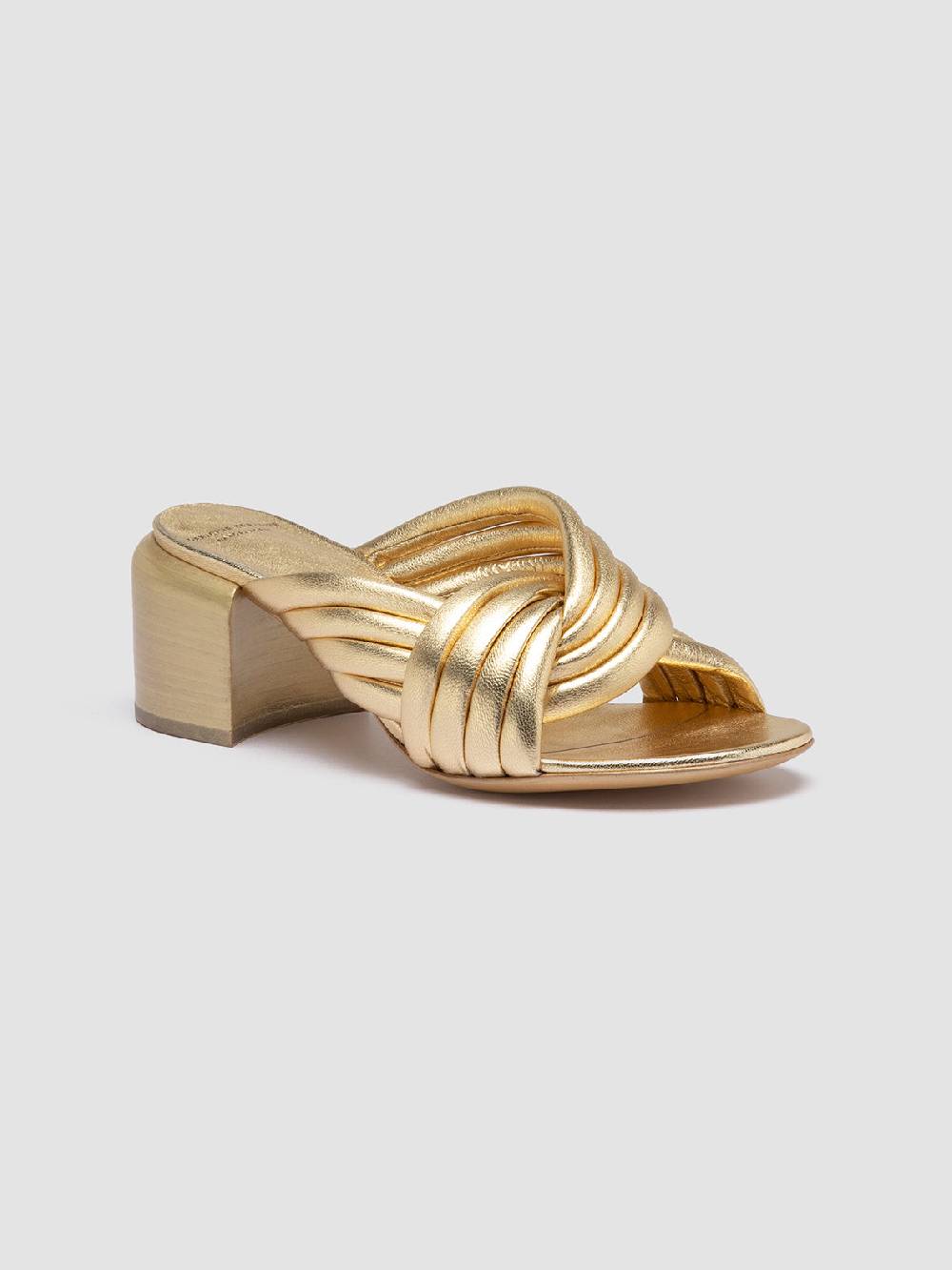 Officine Creative ETHEL 022 Sandali Slide in Pelle Oro Convenienza