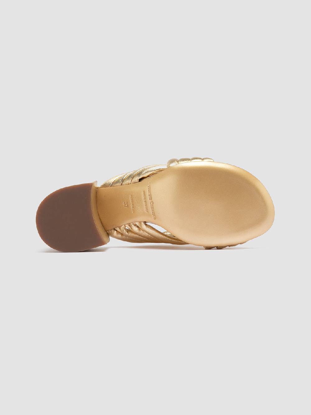 Officine Creative ETHEL 022 Sandali Slide in Pelle Oro Convenienza