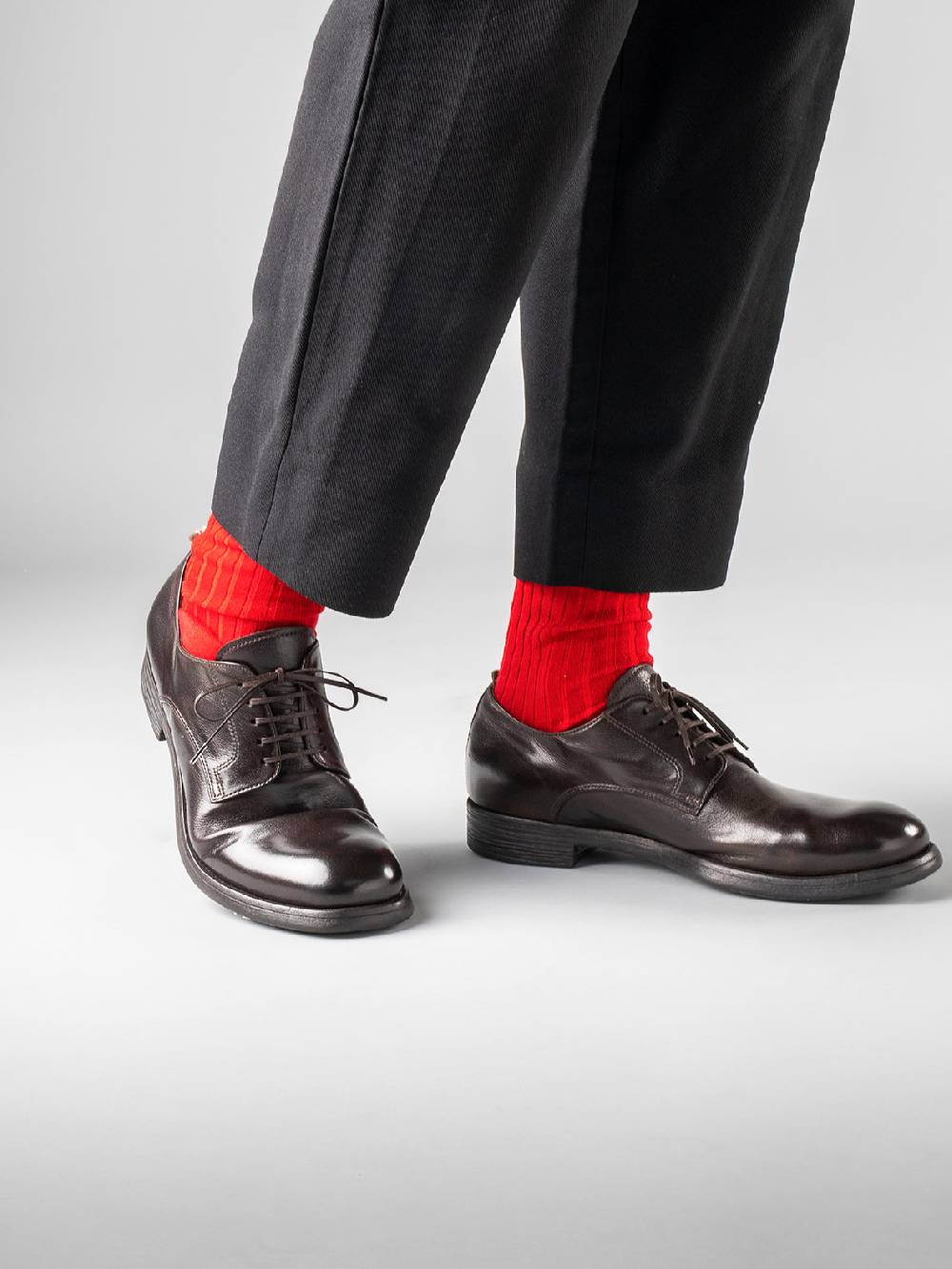 Officine Creative CHRONICLE 001 Derby in Pelle Nera Outlet