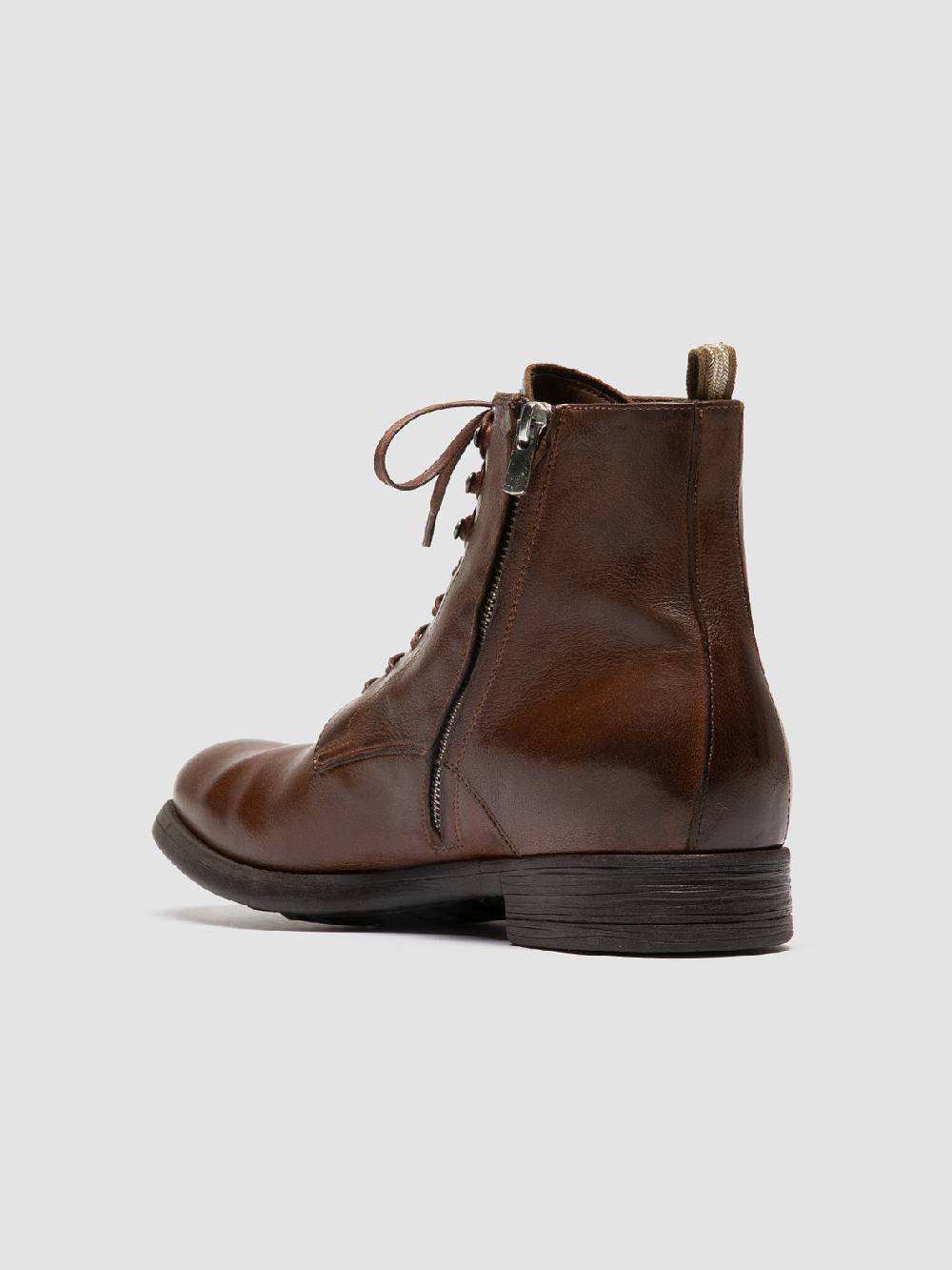 Officine Creative CHRONICLE 004 Stivali Stringati in Pelle Marrone Saldi
