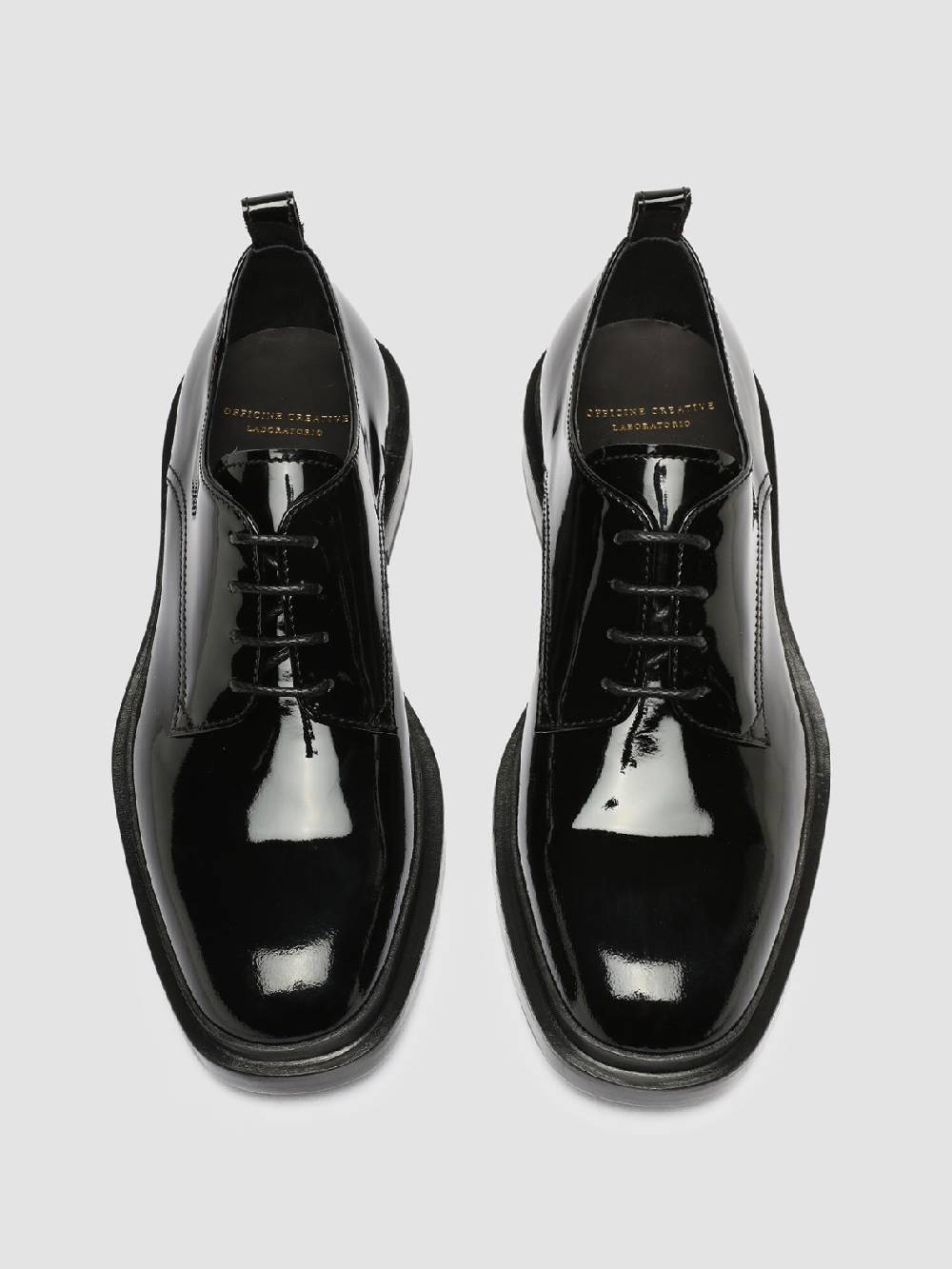 Officine Creative CONCRETE 003 Derby in Pelle Nera Hotsell