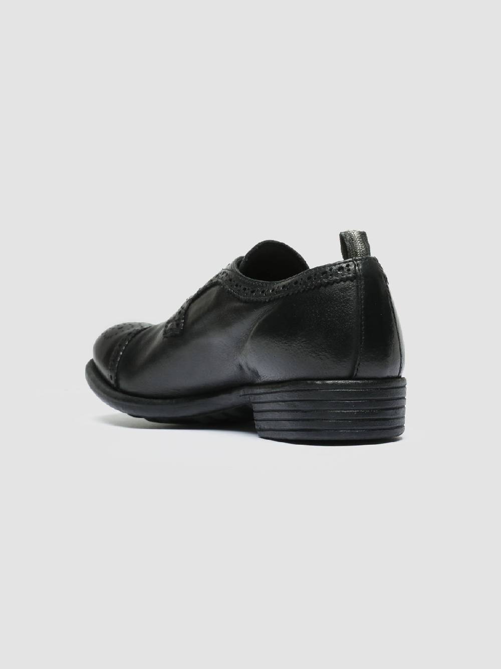 Officine Creative CALIXTE 022 Derby con Motivo Brogue in Pelle Nera Pezzi Unici