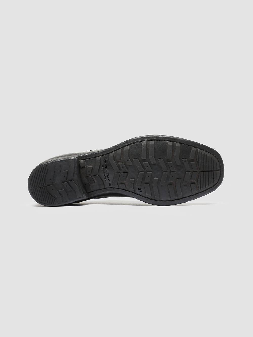 Officine Creative CALIXTE 022 Derby con Motivo Brogue in Pelle Nera Pezzi Unici