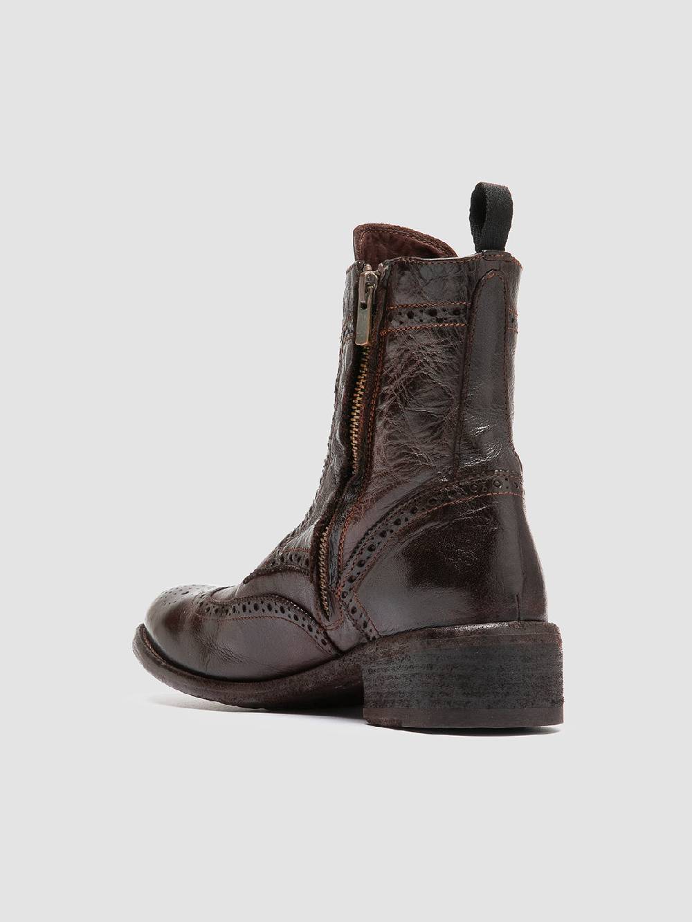 Officine Creative LISON 058 Stivali con Zip in Pelle Marrone Sconto