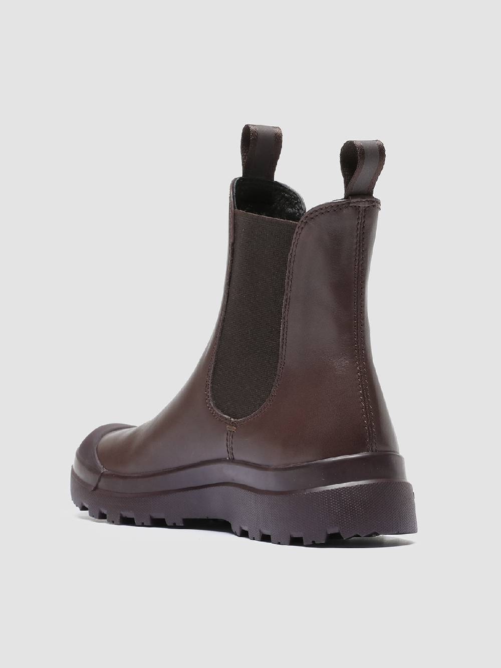 Officine Creative PALLET 107 Stivaletti Chelsea in Pelle Bordeaux Negozi Online