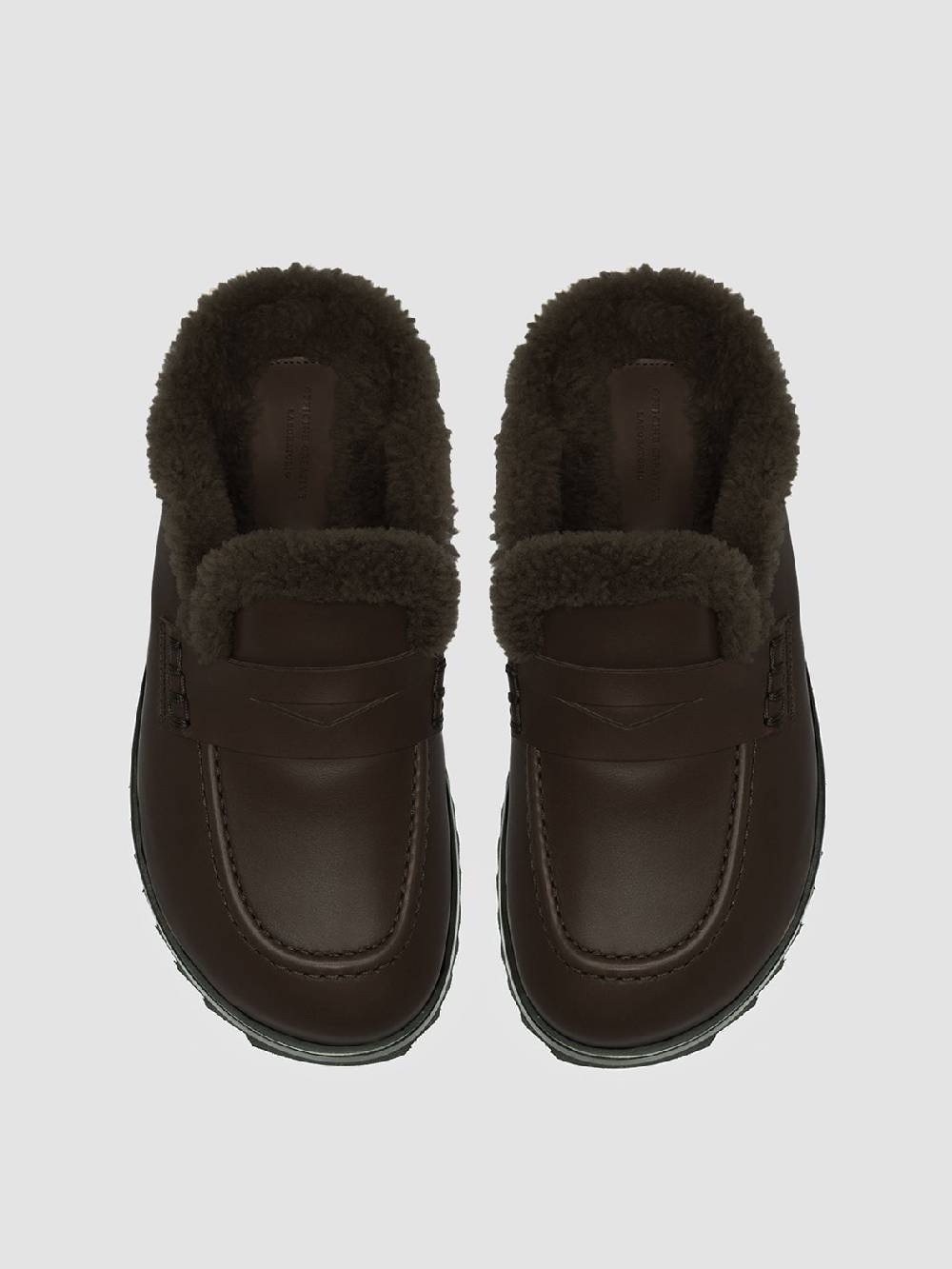 Officine Creative PELAGIE D’HIVER 007 Sabot in Pelle Marrone e Montone Consegna Veloce