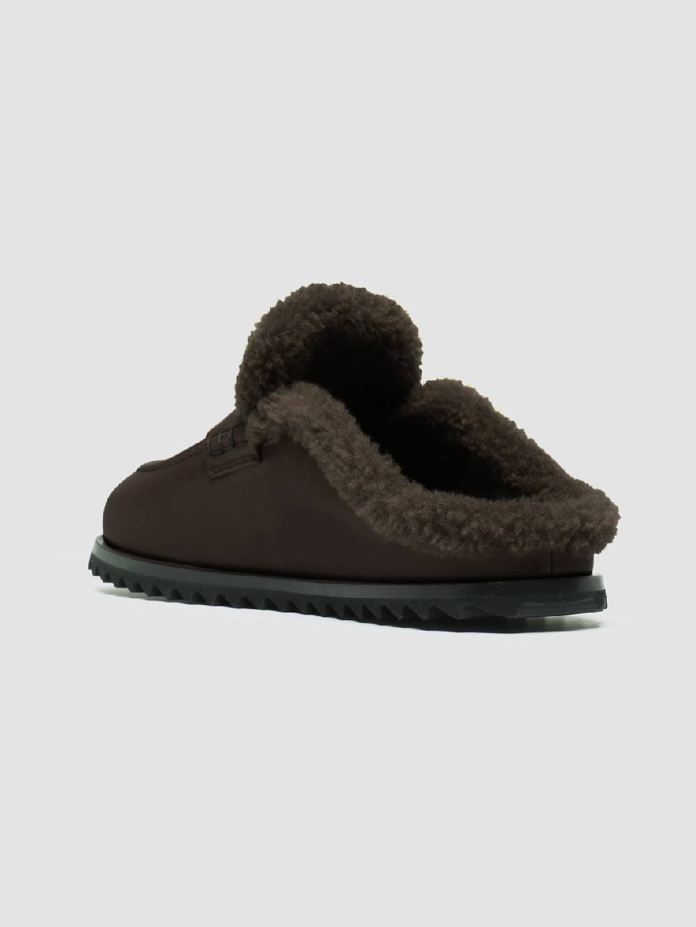Officine Creative PELAGIE D’HIVER 007 Sabot in Pelle Marrone e Montone Consegna Veloce