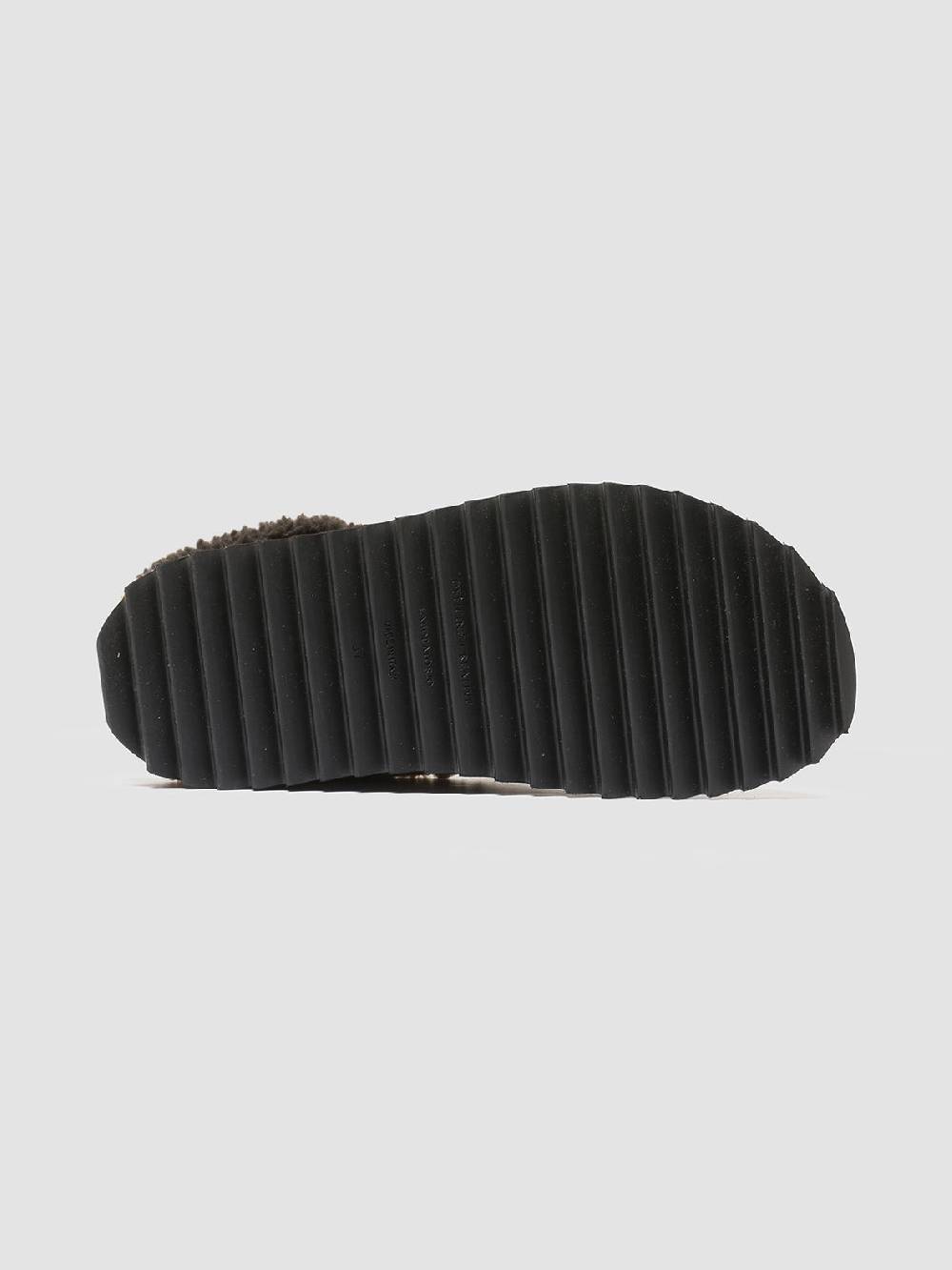 Officine Creative PELAGIE D’HIVER 007 Sabot in Pelle Marrone e Montone Consegna Veloce