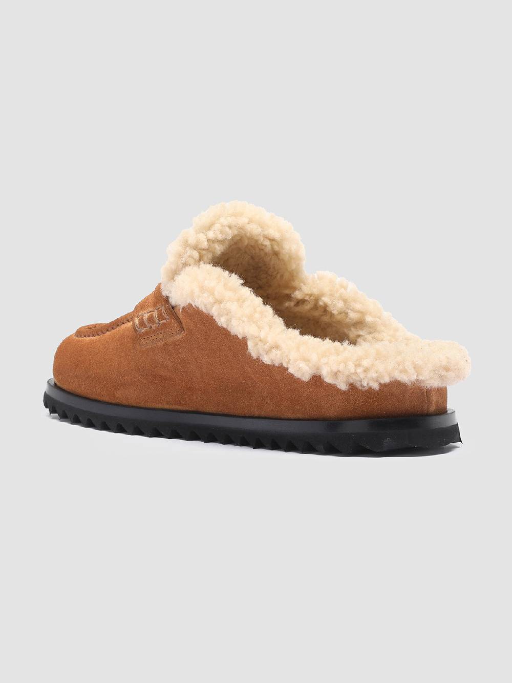 Officine Creative PELAGIE D’HIVER 007 Sabot in Pelle Scamosciata Marrone e montone Promozione Limitata