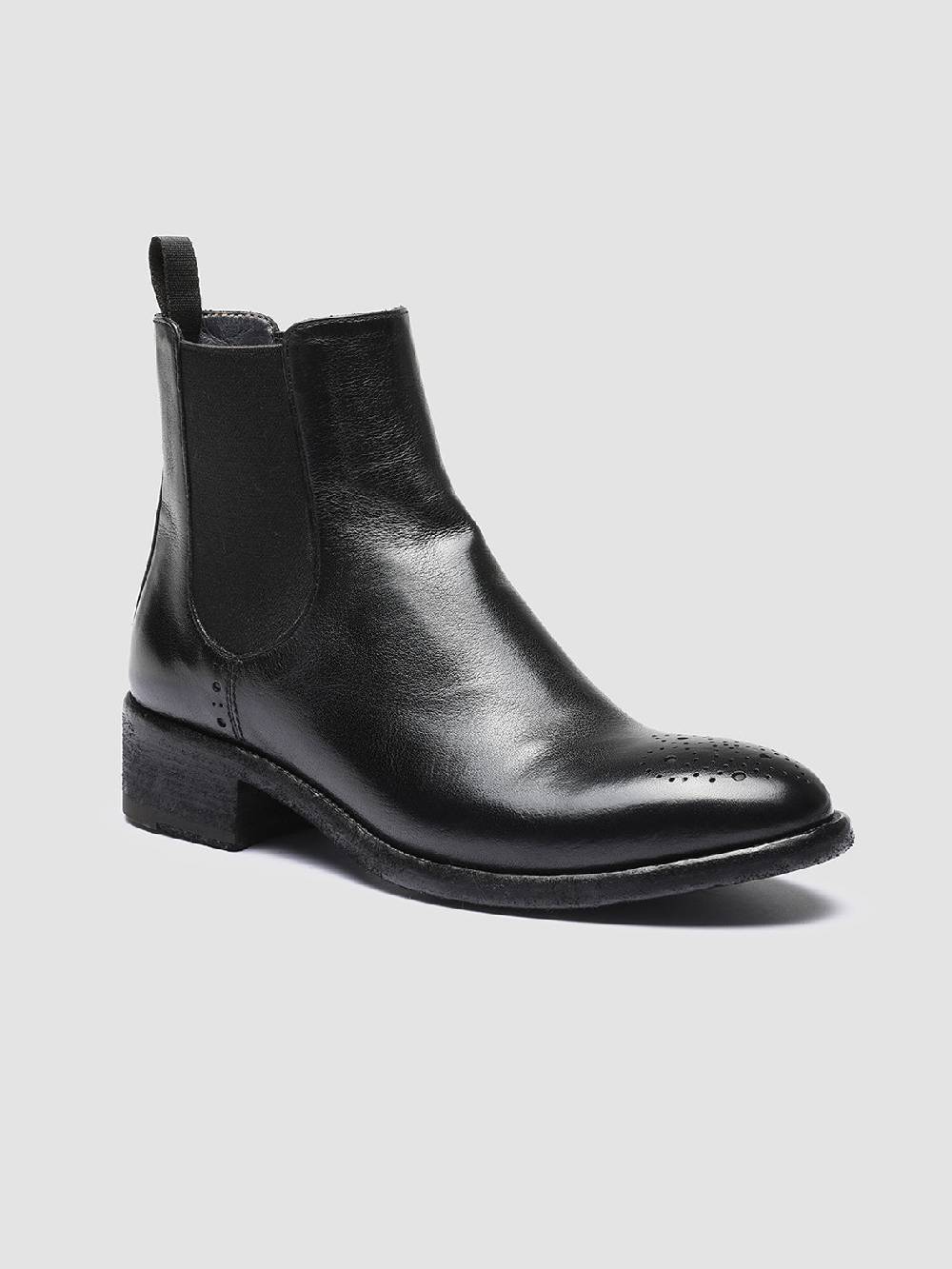 Officine Creative SELINE 002 Stivaletti Chelsea in Pelle Nera In Vendita