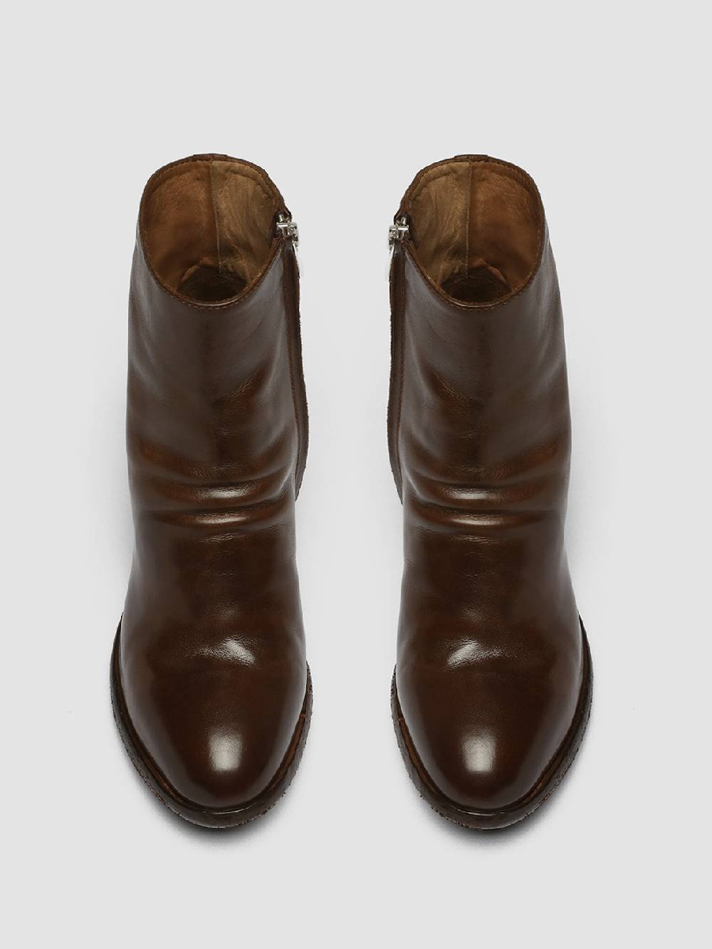 Officine Creative SHERRY 003 Stivaletti in Pelle Marrone Sottocosto