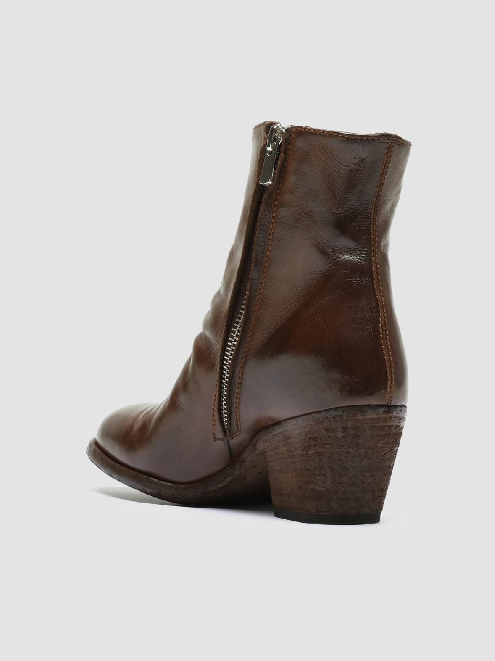 Officine Creative SHERRY 003 Stivaletti in Pelle Marrone Sottocosto
