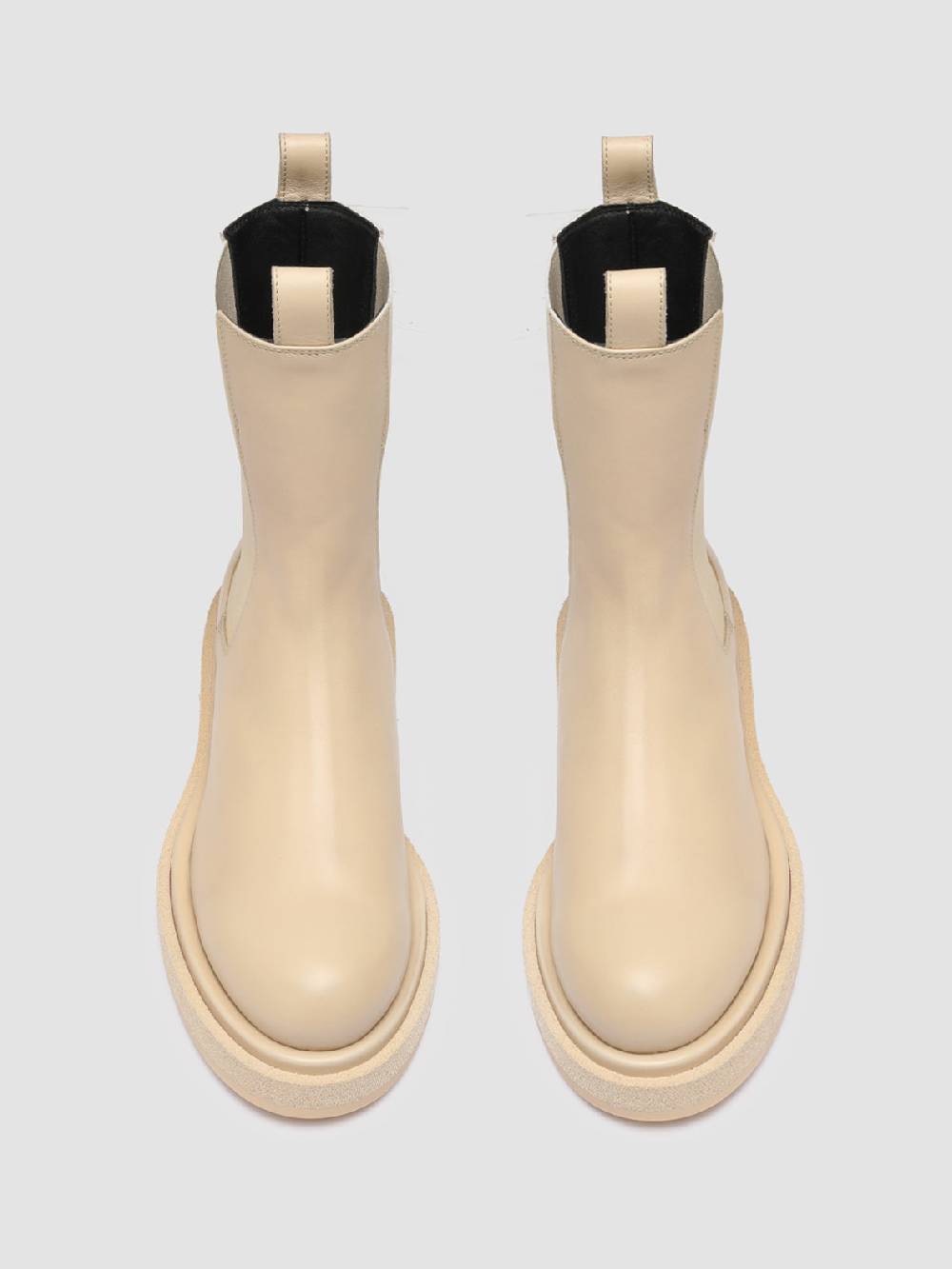 Officine Creative TONAL 105 Stivaletti Chelsea in Pelle Avorio In Vendita