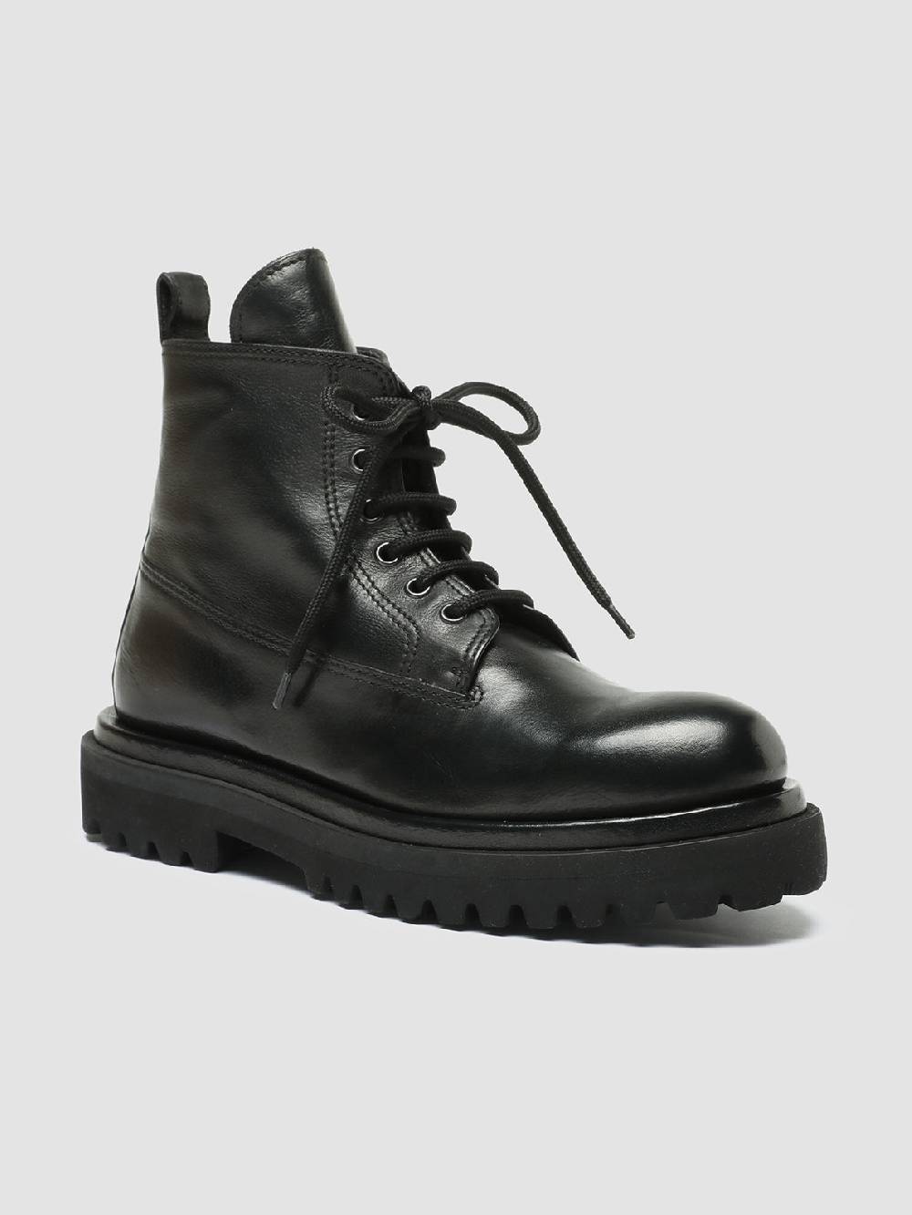 Officine Creative WISAL DD 105 Stivali stringati in Pelle Nera Offerte