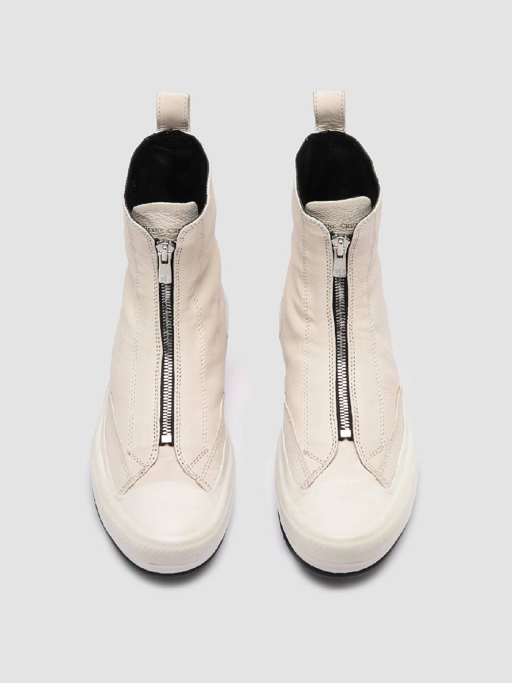 Officine Creative MES 109 Sneaker Alte in Pelle Avorio Saldi Di Fabbrica