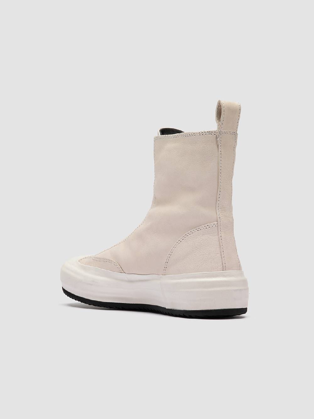 Officine Creative MES 109 Sneaker Alte in Pelle Avorio Saldi Di Fabbrica