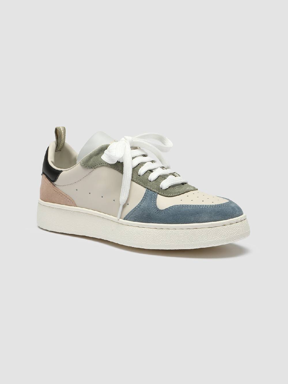 Officine Creative MOWER 110 Sneakers in Pelle e Camoscio Bianco Vendite Flash