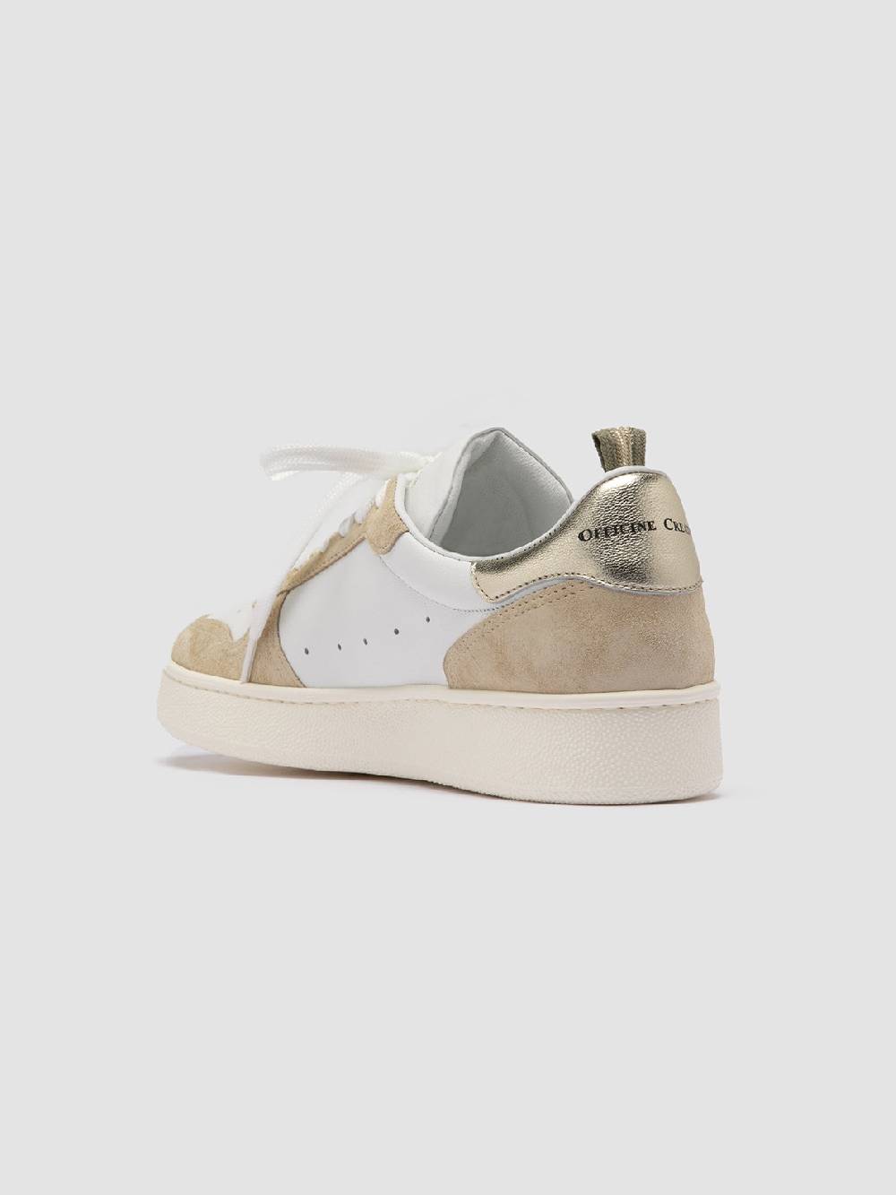 Officine Creative MOWER 110 Sneakers Basse in Pelle e Camoscio Bianca Shopping online