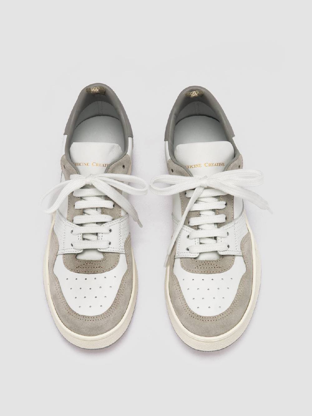 Officine Creative MOWER 120 Sneakers Basse in Pelle e Camoscio Bianca 2025