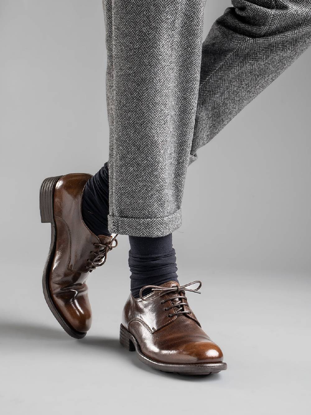 Officine Creative CALIXTE 001 Derby in Pelle Nera Qualità Garantita