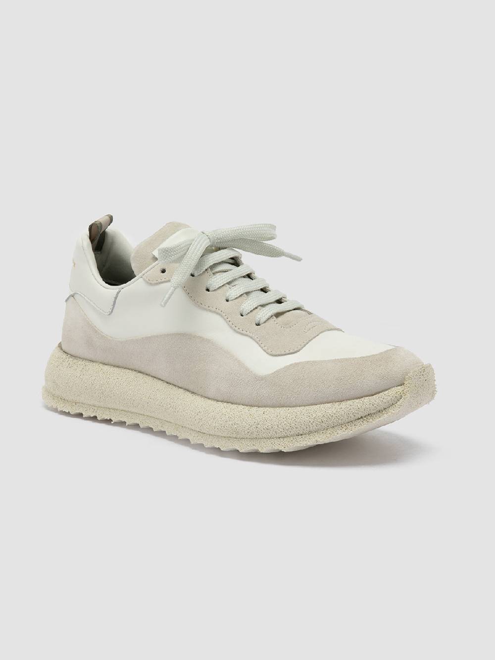 Officine Creative RACE RUBREX 101 Sneakers Basse in Pelle e Camoscio Bianca Liquidazione