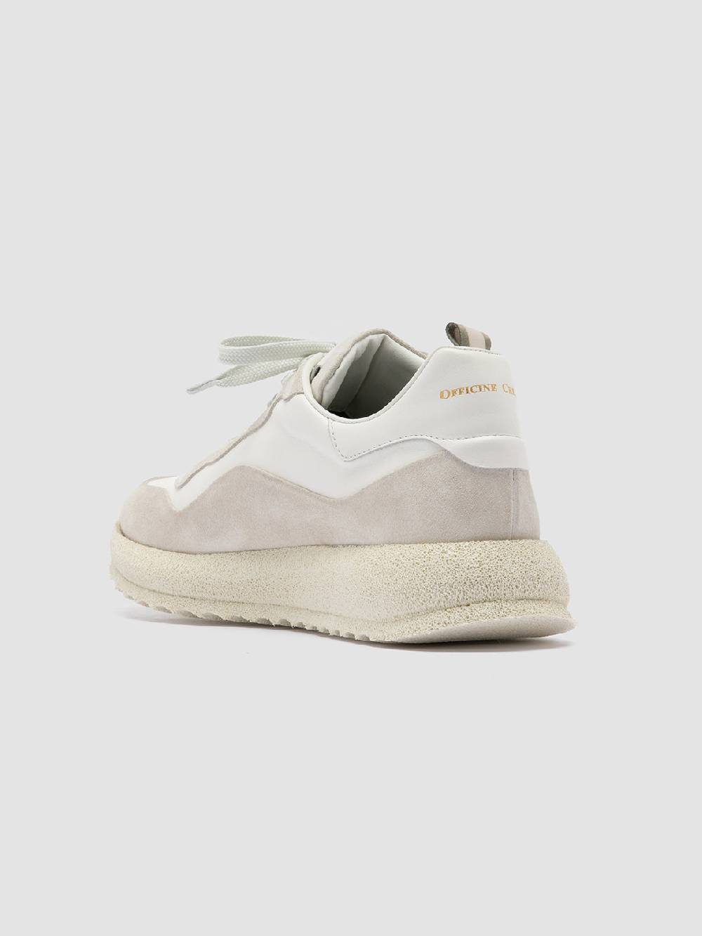 Officine Creative RACE RUBREX 101 Sneakers Basse in Pelle e Camoscio Bianca Liquidazione