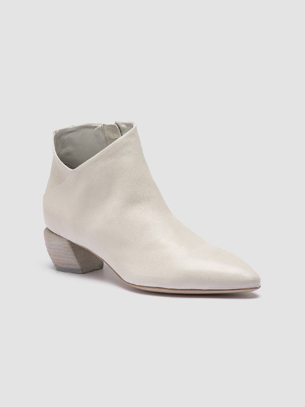 Officine Creative SALLY 030 Stivaletti con Zip in Pelle Bianca Offerte speciali