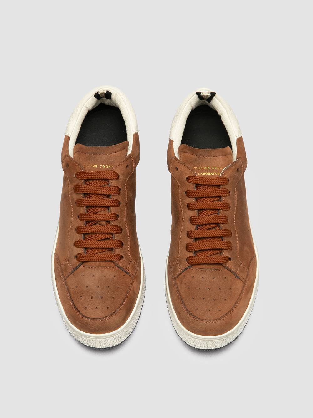Officine Creative THE ANSWER 102 Sneaker Basse in Nabuk Marrone Presa