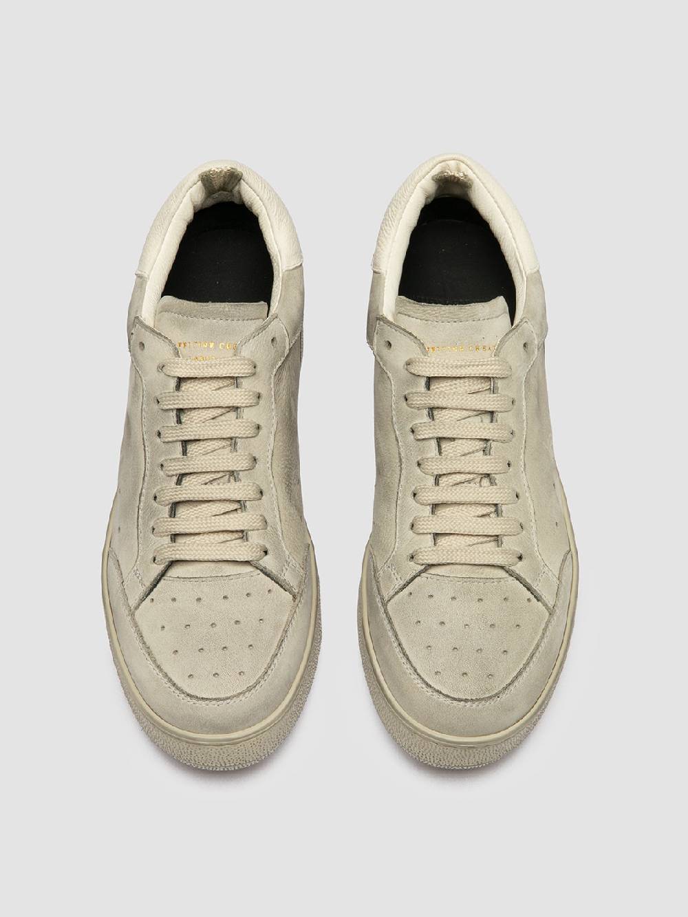 Officine Creative THE ANSWER 107 Sneaker Basse in Nabuk Bianco Sporco Offerta
