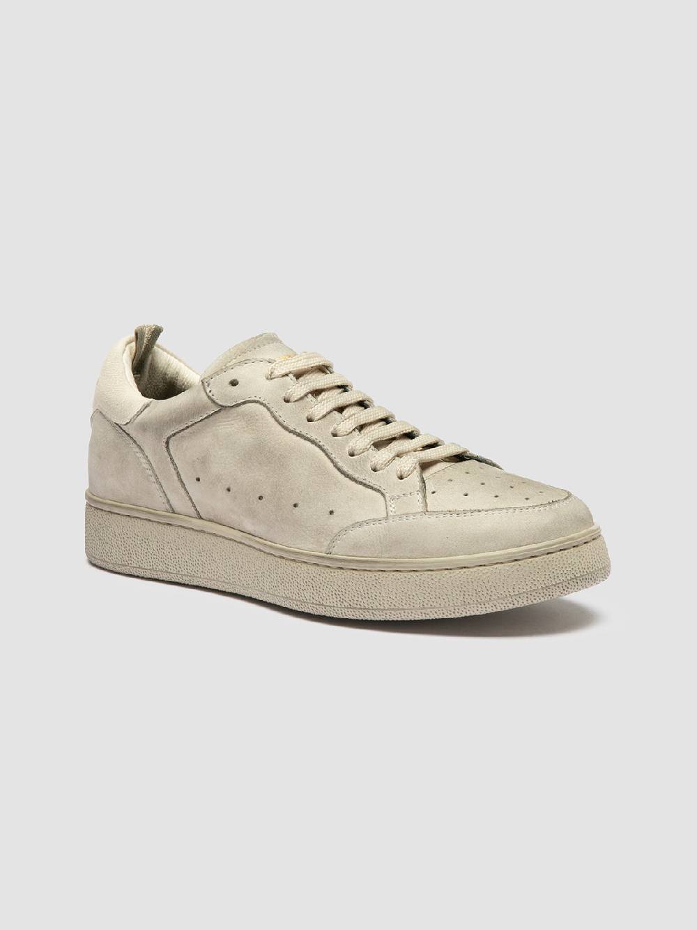 Officine Creative THE ANSWER 107 Sneaker Basse in Nabuk Bianco Sporco Offerta