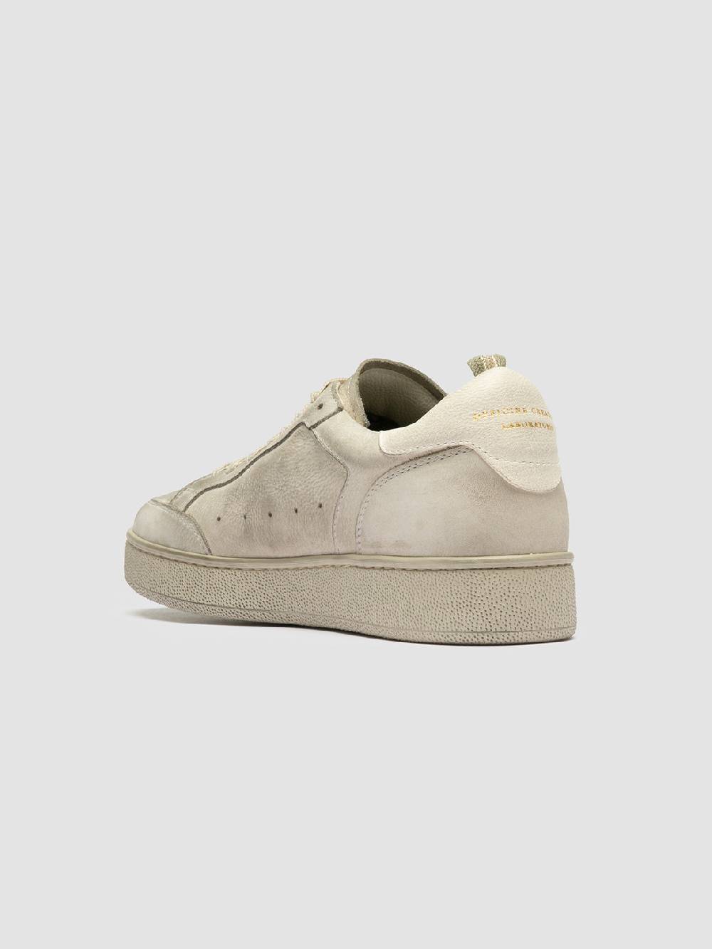 Officine Creative THE ANSWER 107 Sneaker Basse in Nabuk Bianco Sporco Offerta
